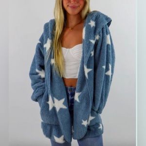 Rock n Rags Blue Fuzzy Jacket